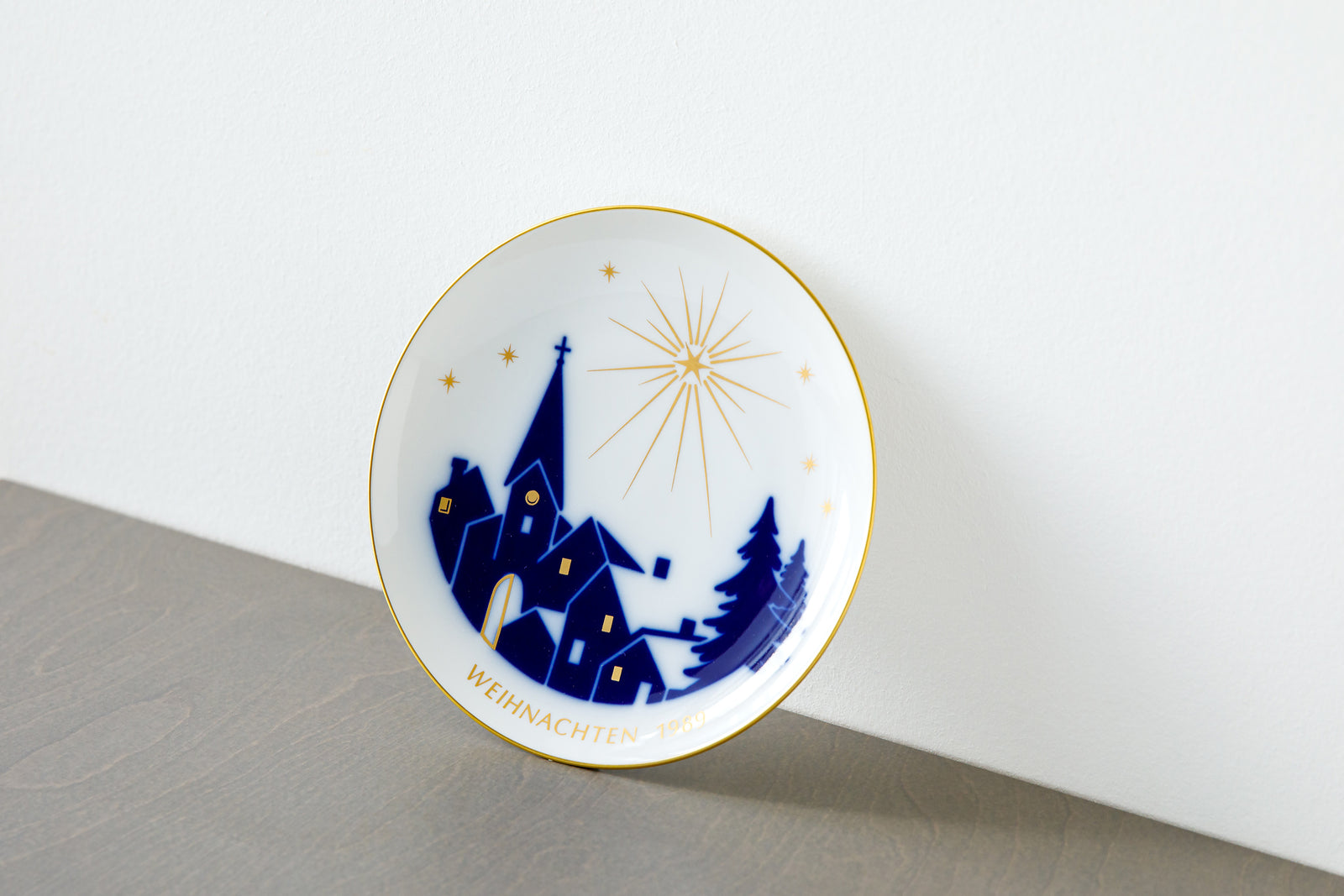 ★ＫＰＭベルリン★港湾風景文杯 KPM Berlin Vintage Christmas Plate “Sternenglanz” 1989 – At